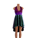 Color Blocked Hi Lo Halter Skater Dress - Coquetry Clothing