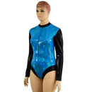 Peacock Stella Romper with Black Mystique Color Blocking - Coquetry Clothing
