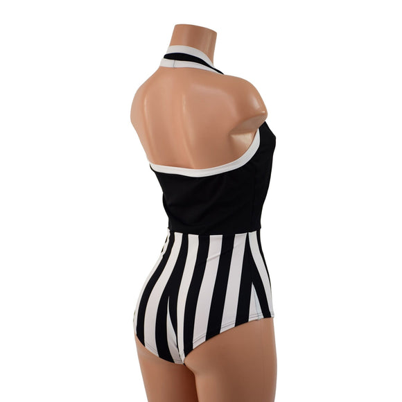 Backless Bella Romper with Laceup Bodice and Siren Cut Leg - Coquetry Clothing