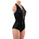 Backless Bella Romper with Laceup Bodice and Siren Cut Leg - Coquetry Clothing