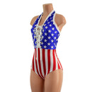 Backless Bella Romper with Laceup Bodice and Siren Cut Leg - Coquetry Clothing