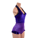 Backless Bella Romper with V Neck and Hip Ruffles - Coquetry Clothing
