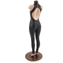Backless Black Mystique Catsuit with Snap Back Turtleneck - Coquetry Clothing
