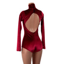 Backless Red Velvet Romper - Coquetry Clothing