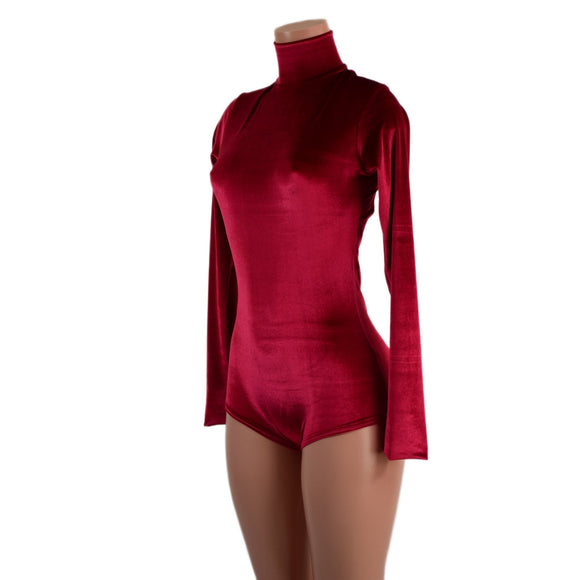 Backless Red Velvet Romper - Coquetry Clothing