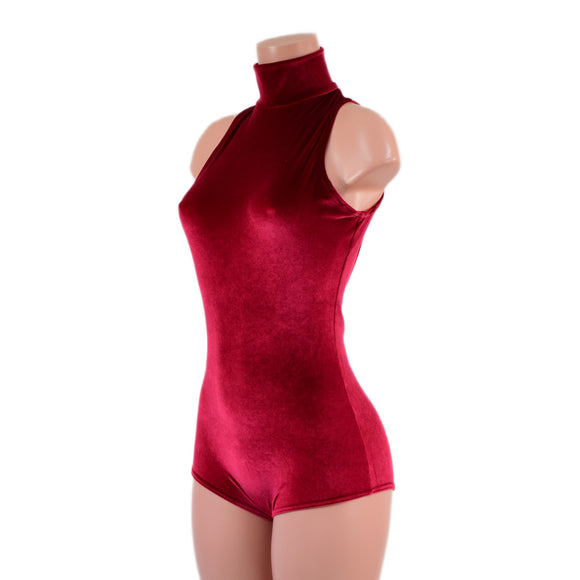Backless Red Velvet Romper - Coquetry Clothing