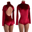 Backless Red Velvet Romper - Coquetry Clothing