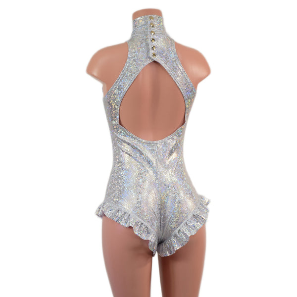 Backless Romper with Leg Ruffles - 3