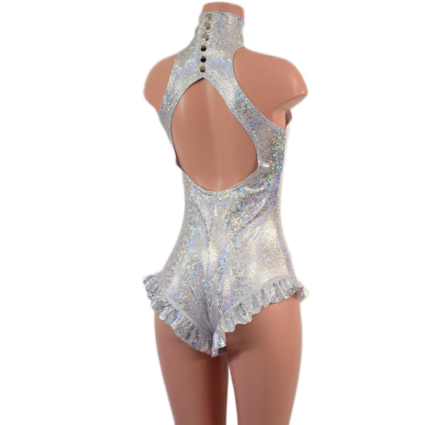 Backless Romper with Leg Ruffles - 2