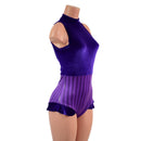 Backless Romper with Snapback Turtleneck and Hip Ruffles - Coquetry Clothing