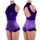 Backless Romper with Snapback Turtleneck and Hip Ruffles - Coquetry Clothing