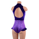 Backless Romper with Snapback Turtleneck and Hip Ruffles - Coquetry Clothing