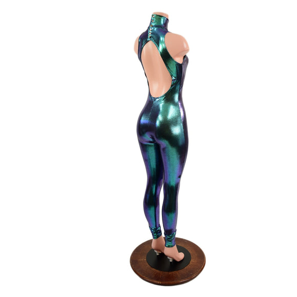 Backless Scarab Catsuit with Snap Back Turtleneck - Coquetry Clothing