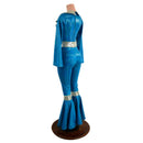 Bell Bottom Catsuit with Bell Sleeves and Waist/Knee Band - Coquetry Clothing