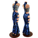 Bell Bottom Flare UFO Suit with Triple Cutouts and O - rings - Coquetry Clothing