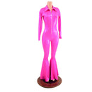 Bell Bottom Rodeo Catsuit with Collar, snap cuffs, and zipper front - Coquetry Clothing