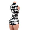 Black and White Diamond Sleeveless Stella Romper - Coquetry Clothing