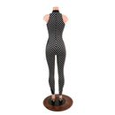 Black and White Polka Dot Side Panel Catsuit - Coquetry Clothing