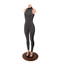 Black and White Polka Dot Side Panel Catsuit - Coquetry Clothing