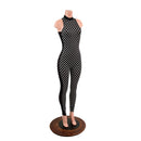Black and White Polka Dot Side Panel Catsuit - Coquetry Clothing