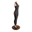 Black and White Polka Dot Side Panel Catsuit - Coquetry Clothing