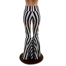Black and White Striped Garter Style Bell Bottoms - Coquetry Clothing