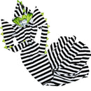 Black and White Striped Sand Worm Gown with TEETH - Coquetry Clothing