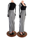 Black and White Striped Tina Gown - Coquetry Clothing