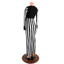 Black and White Striped Tina Gown - Coquetry Clothing