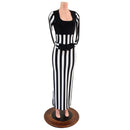 Black and White Striped Tina Gown - Coquetry Clothing