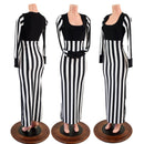 Black and White Striped Tina Gown - Coquetry Clothing