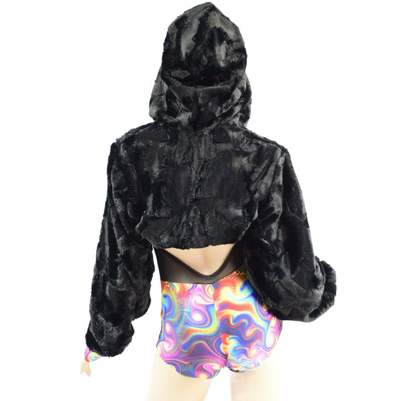 Black Balloon Sleeve Minky Shrug (Romper not included) - Coquetry Clothing