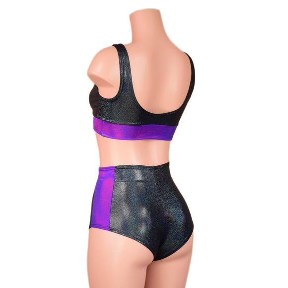 Black Holographic and Grape Holo Siren & Starlette Set - Coquetry Clothing