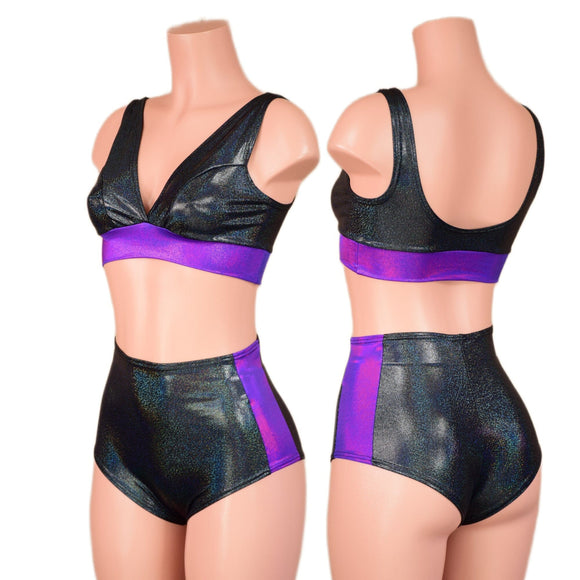 Black Holographic and Grape Holo Siren & Starlette Set - Coquetry Clothing