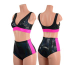 Black Holographic and Neon Pink Siren & Starlette Set - Coquetry Clothing
