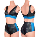Black Holographic and Peacock Holo Siren & Starlette Set - Coquetry Clothing
