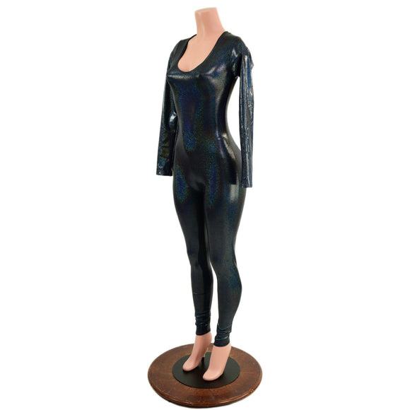 Black Holographic Catsuit - Coquetry Clothing