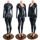 Black Holographic Catsuit - Coquetry Clothing