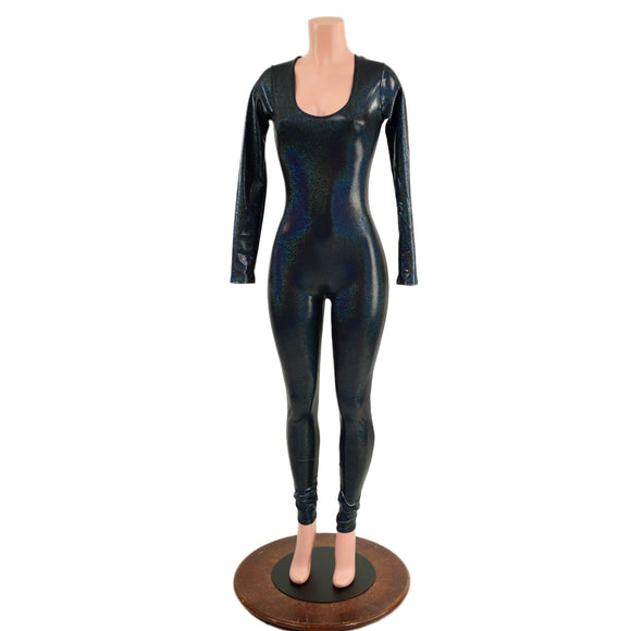 Black Holographic Catsuit - Coquetry Clothing