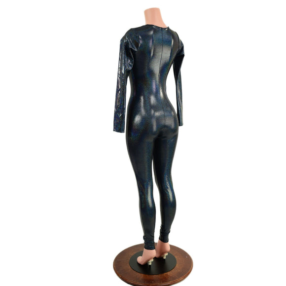 Black Holographic Catsuit - Coquetry Clothing