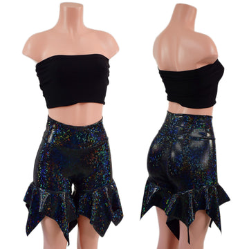 Black Kaleidoscope High Waist Pixie Shorts - Coquetry Clothing