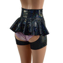 Black Kaleidoscope High Waist Short Chaps with Ruffle Rump (Shorts sold separately) - Coquetry Clothing
