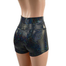 Black Kaleidoscope High Waist Shorts - Coquetry Clothing
