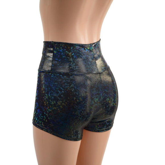 Black Kaleidoscope High Waist Shorts - Coquetry Clothing