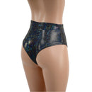 Black Kaleidoscope High Waist Siren Shorts with Brazilian Cut Leg - Coquetry Clothing