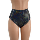 Black Kaleidoscope High Waist Siren Shorts with Brazilian Cut Leg - Coquetry Clothing