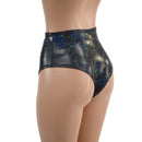 Black Kaleidoscope High Waist Siren Shorts with Brazilian Cut Leg - Coquetry Clothing