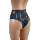 Black Kaleidoscope High Waist Siren Shorts with Brazilian Cut Leg - Coquetry Clothing