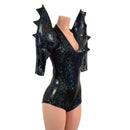 Black Kaleidoscope Mega Sharp Shoulder Romper - Coquetry Clothing