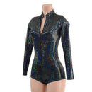 Black Kaleidoscope Stella Romper with Long Sleeves & Boy Cut Leg - Coquetry Clothing